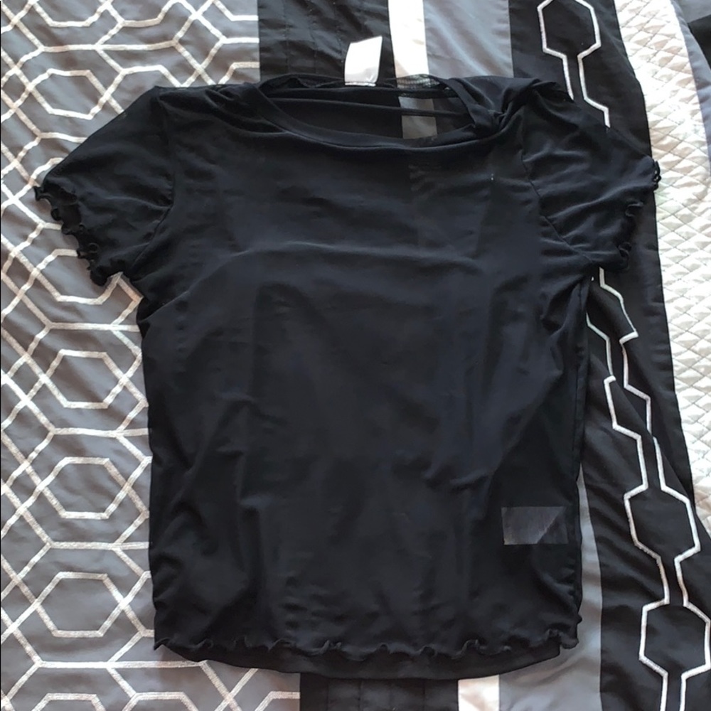 See through shirt with a tank top built in